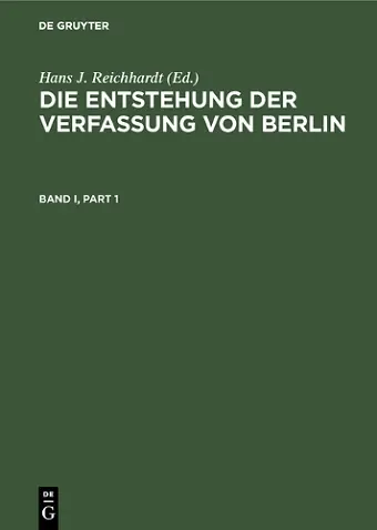 Die Entstehung Der Verfassung Von Berlin cover