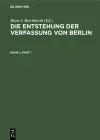 Die Entstehung Der Verfassung Von Berlin cover