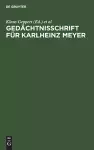 Gedächtnisschrift für Karlheinz Meyer cover