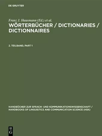 Wörterbücher / Dictionaries / Dictionnaires. 2. Teilband cover