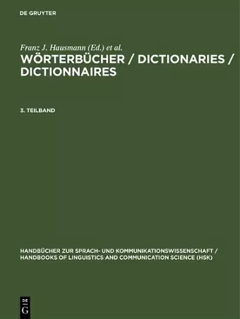 Wörterbücher / Dictionaries / Dictionnaires. 3. Teilband cover