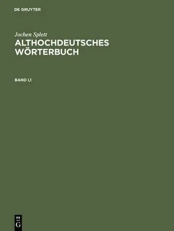 Althochdeutsches Wörterbuch cover