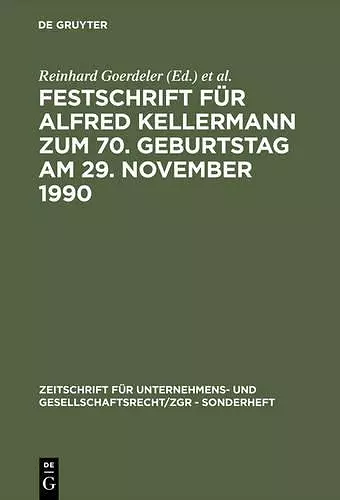 Festschrift Für Alfred Kellermann Zum 70. Geburtstag Am 29. November 1990 cover