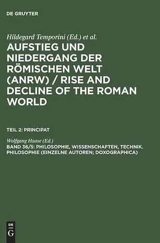 Philosophie, Wissenschaften, Technik. Philosophie (Einzelne Autoren; Doxographica) cover