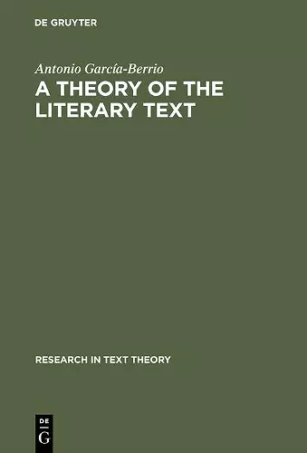 A Theory of the Literary Text cover