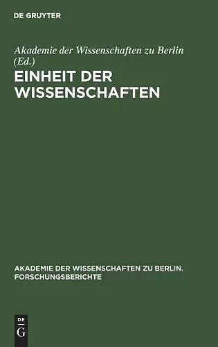 Einheit Der Wissenschaften cover