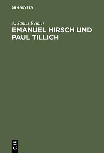 Emanuel Hirsch Und Paul Tillich cover