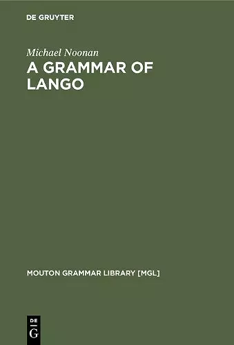 A Grammar of Lango cover