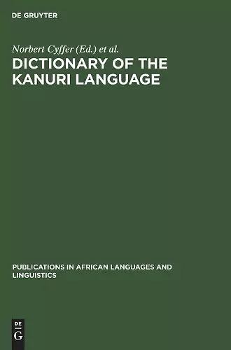 Dictionary of the Kanuri Language cover