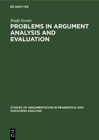 Problems in Argument Analysis and Evaluation cover