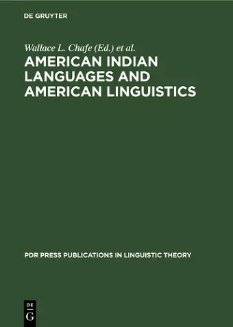 American Indian languages and American linguistics cover