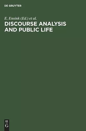 Discourse Analysis and Public Life cover