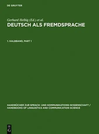 Deutsch ALS Fremdsprache. 1. Halbband cover