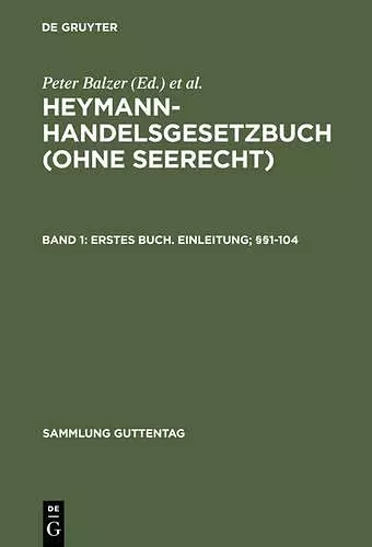 Erstes Buch. Einleitung; §§1-104 cover