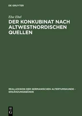 Der Konkubinat Nach Altwestnordischen Quellen cover