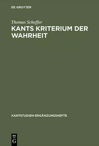 Kants Kriterium der Wahrheit cover