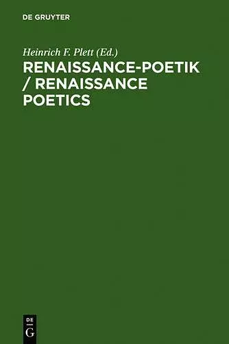 Renaissance-Poetik / Renaissance Poetics cover