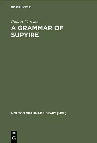 A Grammar of Supyire cover