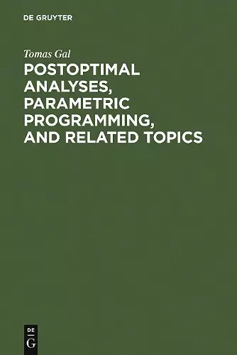 Postoptimal Analyses, Parametric Programming, and Related Topics cover