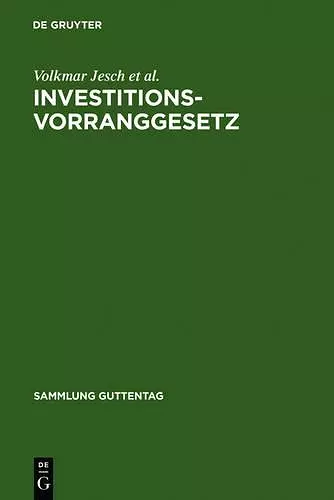 Investitionsvorranggesetz cover