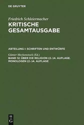 Über die Religion (2.-)4. Auflage. Monologen (2.-)4. Auflage cover