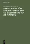 Festschrift Für Erich Steffen Zum 65. Geburtstag Am 28. Mai 1995 cover