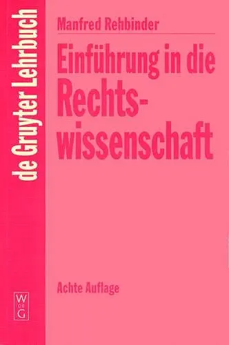 Einführung in die Rechtswissenschaft cover