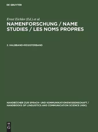 Namenforschung / Name Studies / Les noms propres. 2. Halbband+Registerband cover