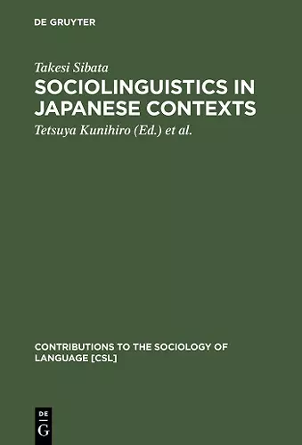 Sociolinguistics in Japanese Contexts cover