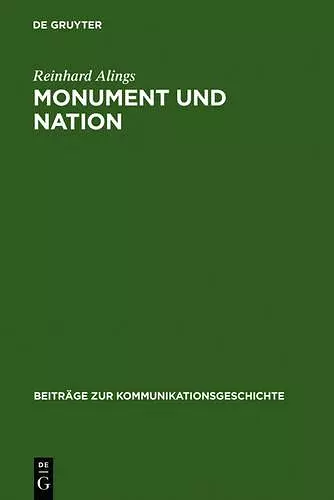 Monument und Nation cover