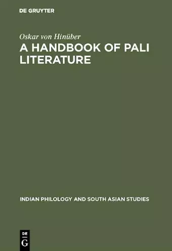 A Handbook of Pali Literature cover