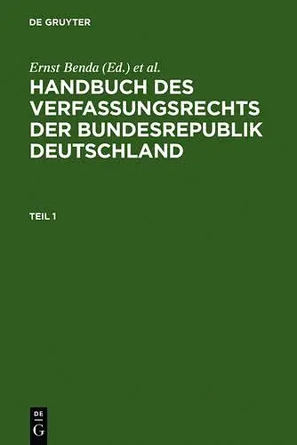 Handbuch Des Verfassungsrechts Der Bundesrepublik Deutschland cover