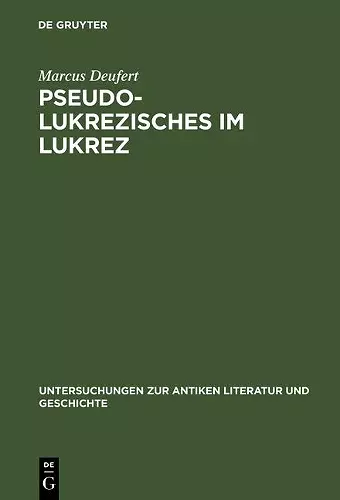 Pseudo-Lukrezisches im Lukrez cover