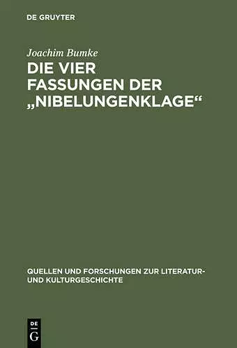 Die vier Fassungen der "Nibelungenklage cover