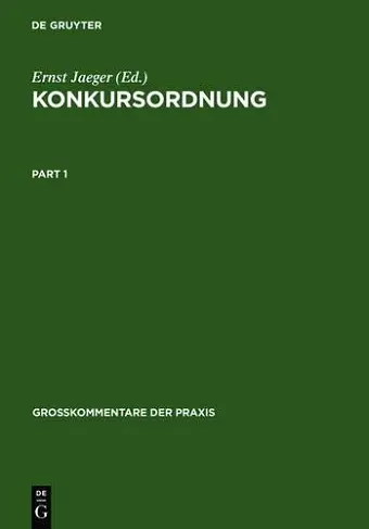 Konkursordnung cover