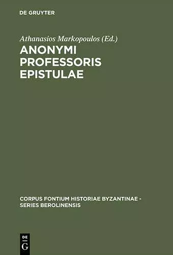 Anonymi Professoris Epistulae cover