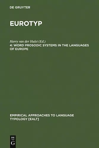 Word Prosodic Systems in the Languages of Europe cover