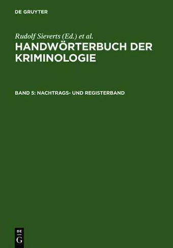 Nachtrags- Und Registerband cover