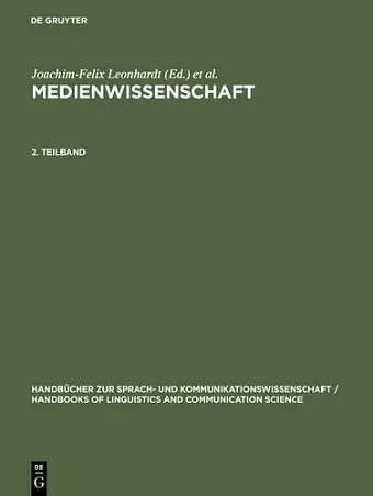 Medienwissenschaft. 2. Teilband cover