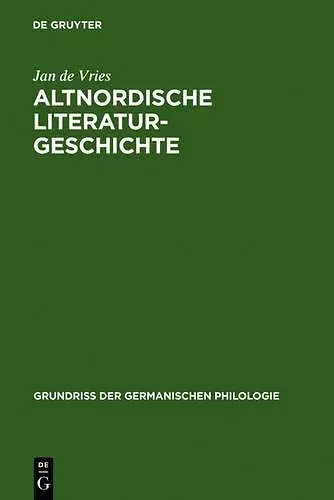 Altnordische Literaturgeschichte cover