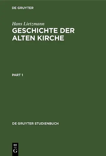 Geschichte Der Alten Kirche cover