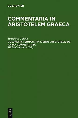 Simplicii in libros Aristotelis de anima commentaria cover