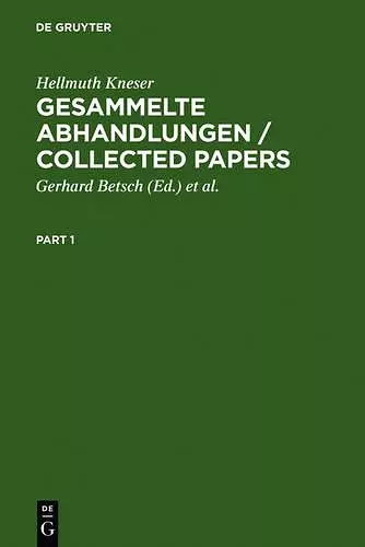 Gesammelte Abhandlungen / Collected Papers cover