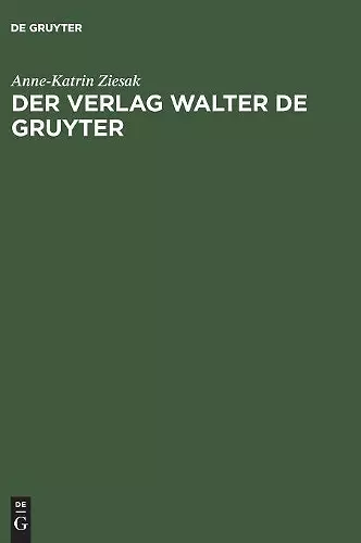 Der Verlag Walter de Gruyter cover