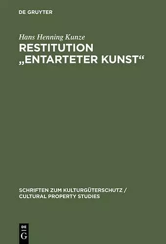 Restitution Entarteter Kunst cover