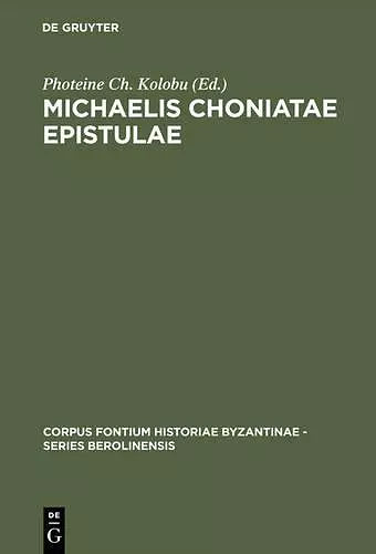 Michaelis Choniatae Epistulae cover