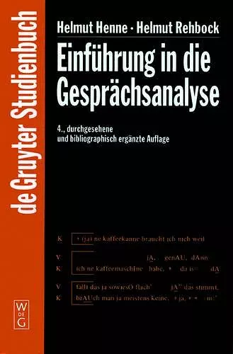 Einführung in Die Gesprächsanalyse cover