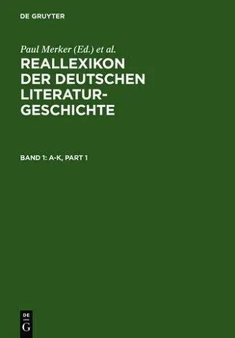 Reallexikon Der Deutschen Literaturgeschichte cover