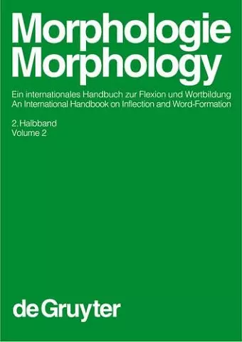 Morphologie / Morphology. 2. Halbband cover