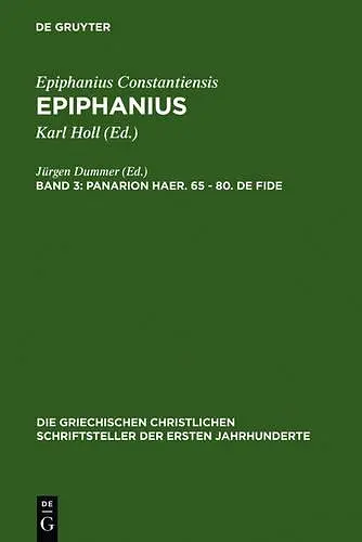 Panarion haer. 65-80. De fide cover